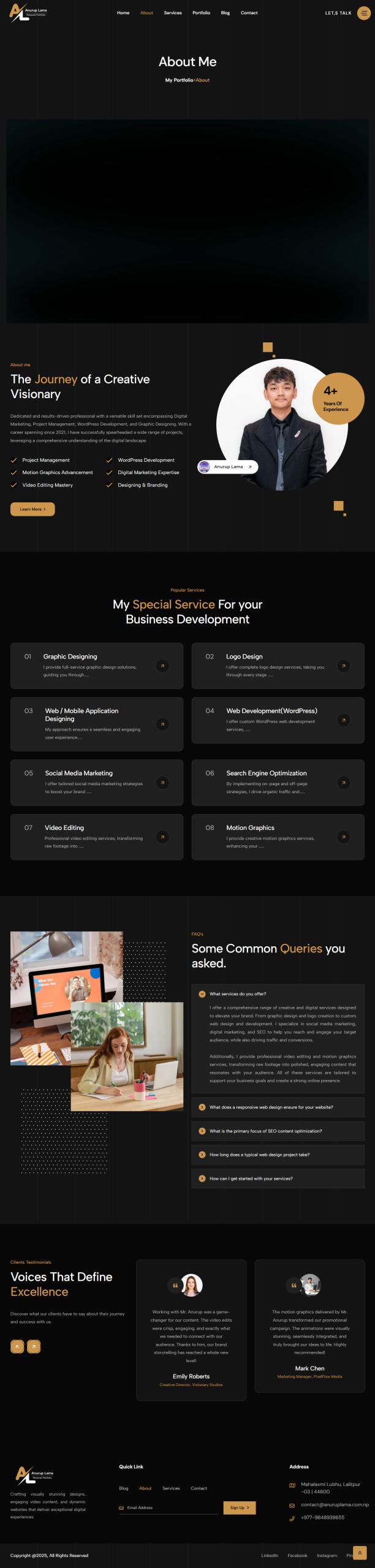 About Page - Anurup Lama