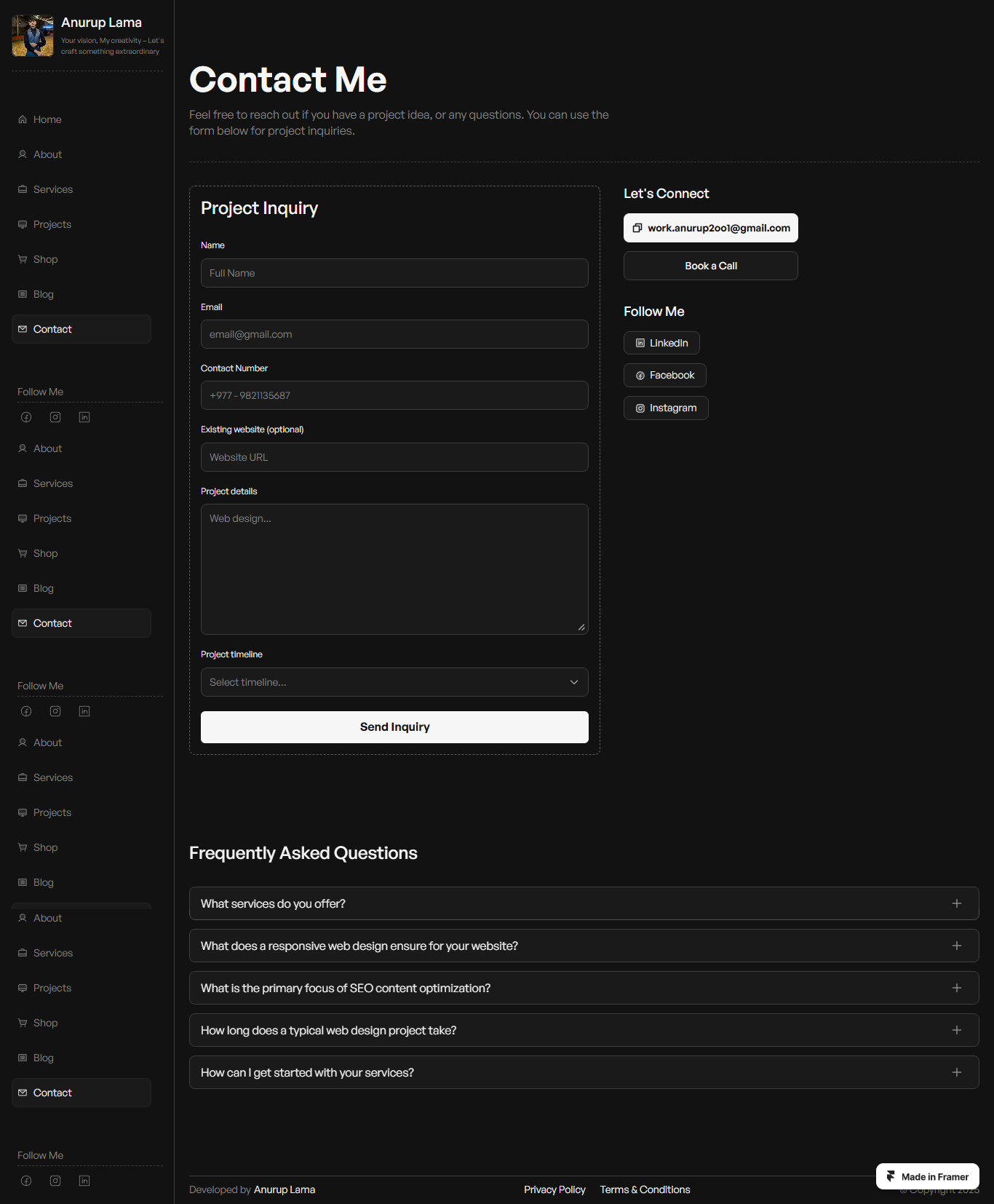 Contact - Anurup Lama-Framer