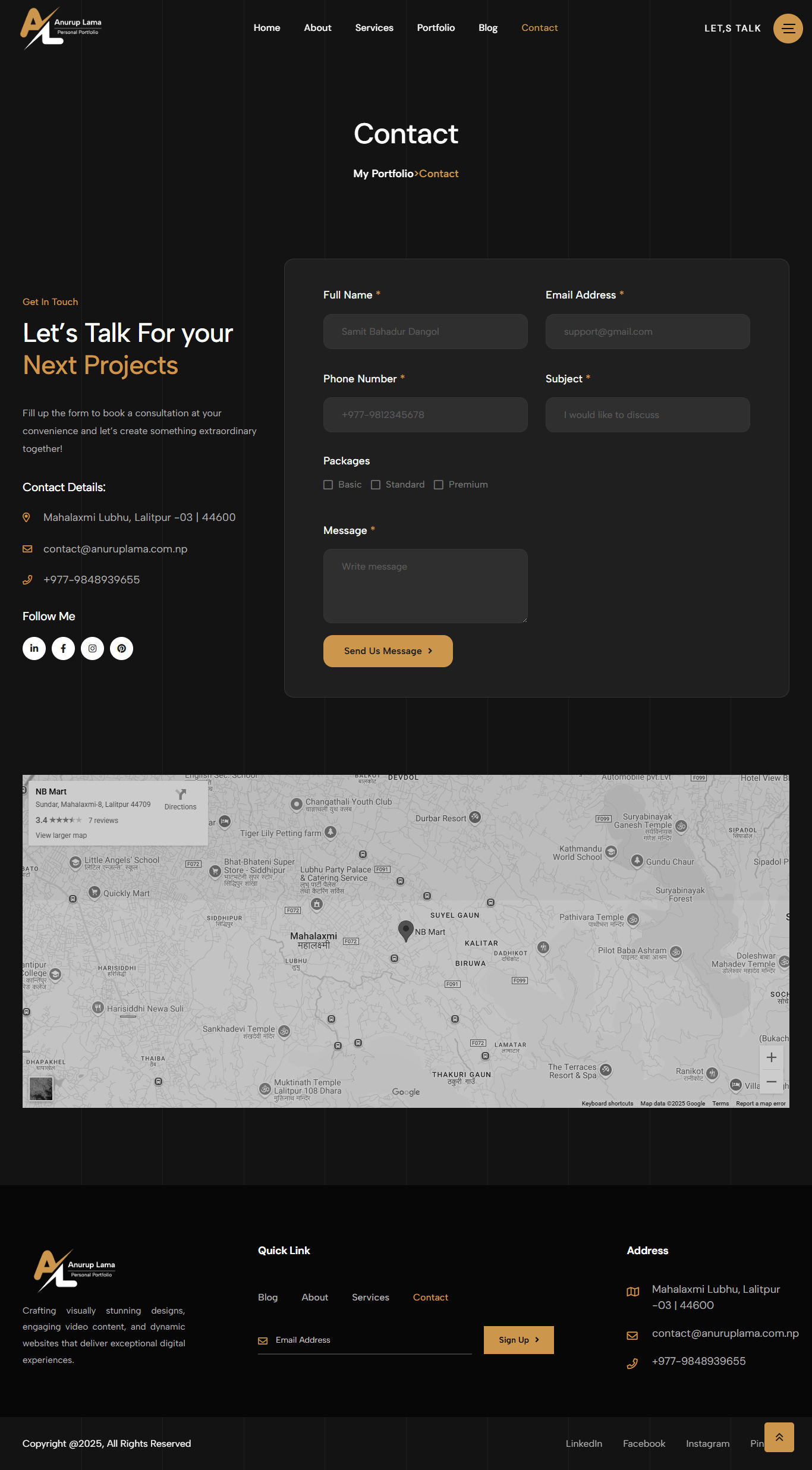 Contact - Anurup Lama