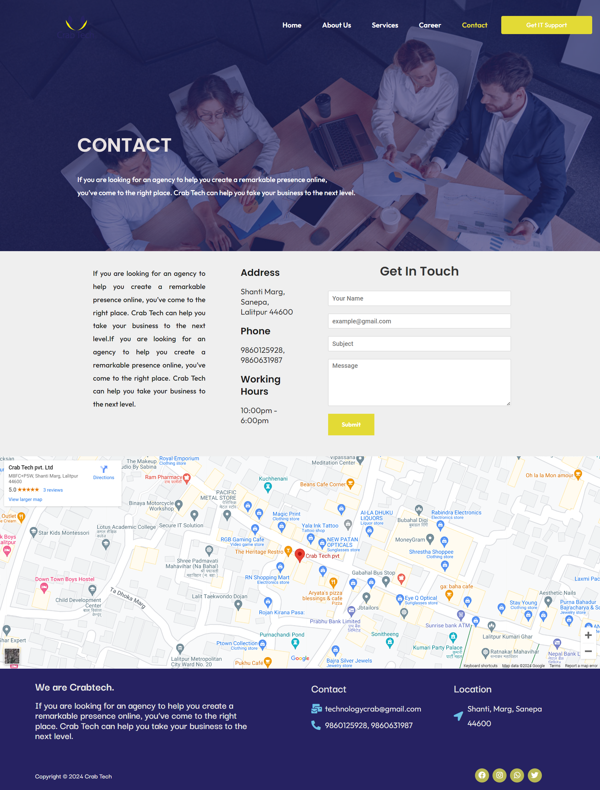 Contact page