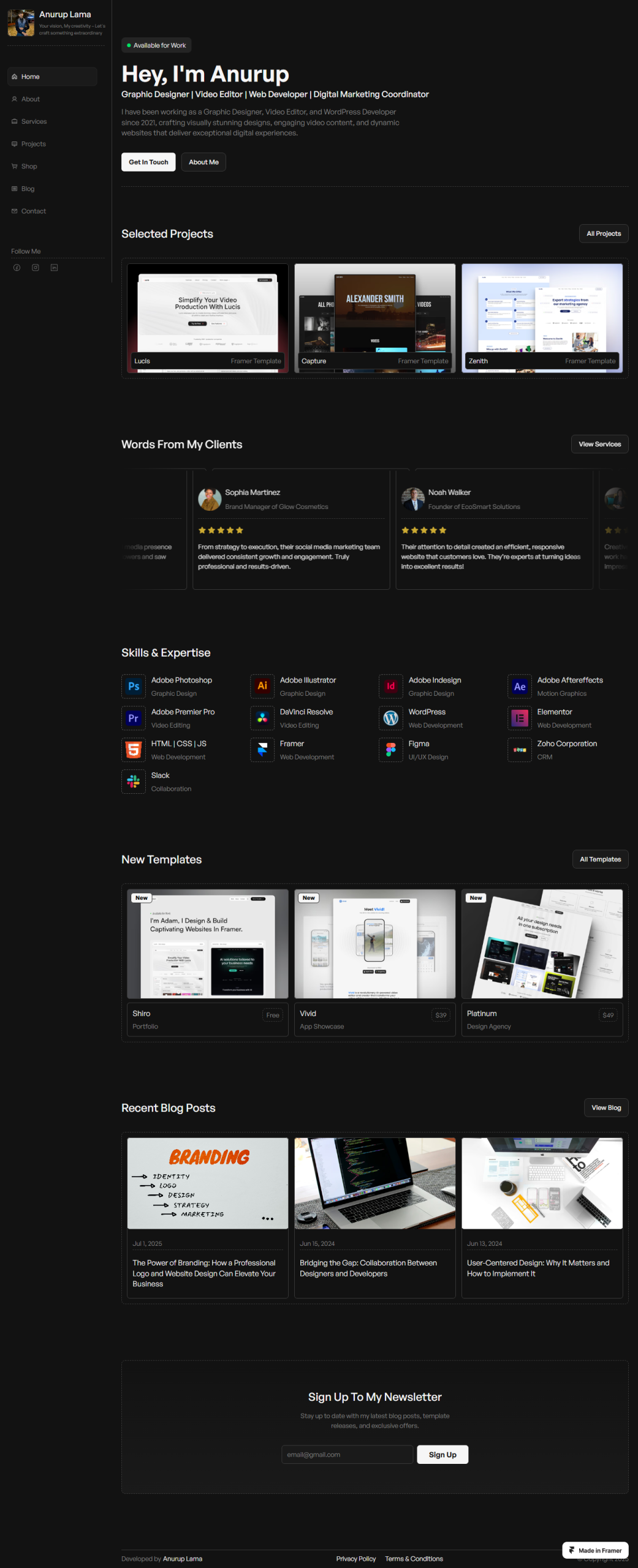 Home Page - Anurup Lama-Framer