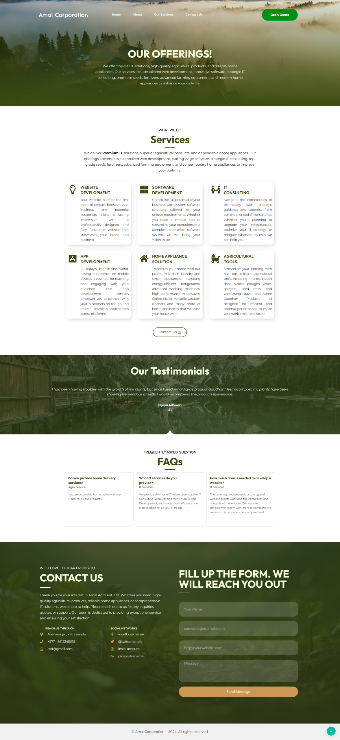 Service Page - Amal Agro