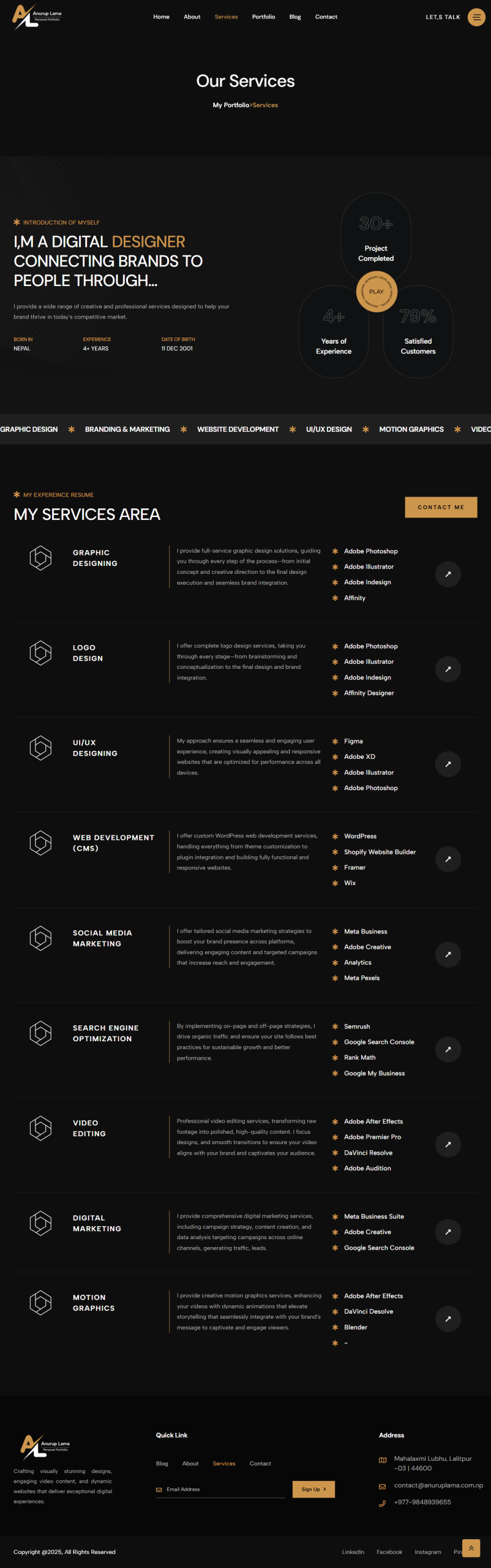 Services Page - Anurup Lama