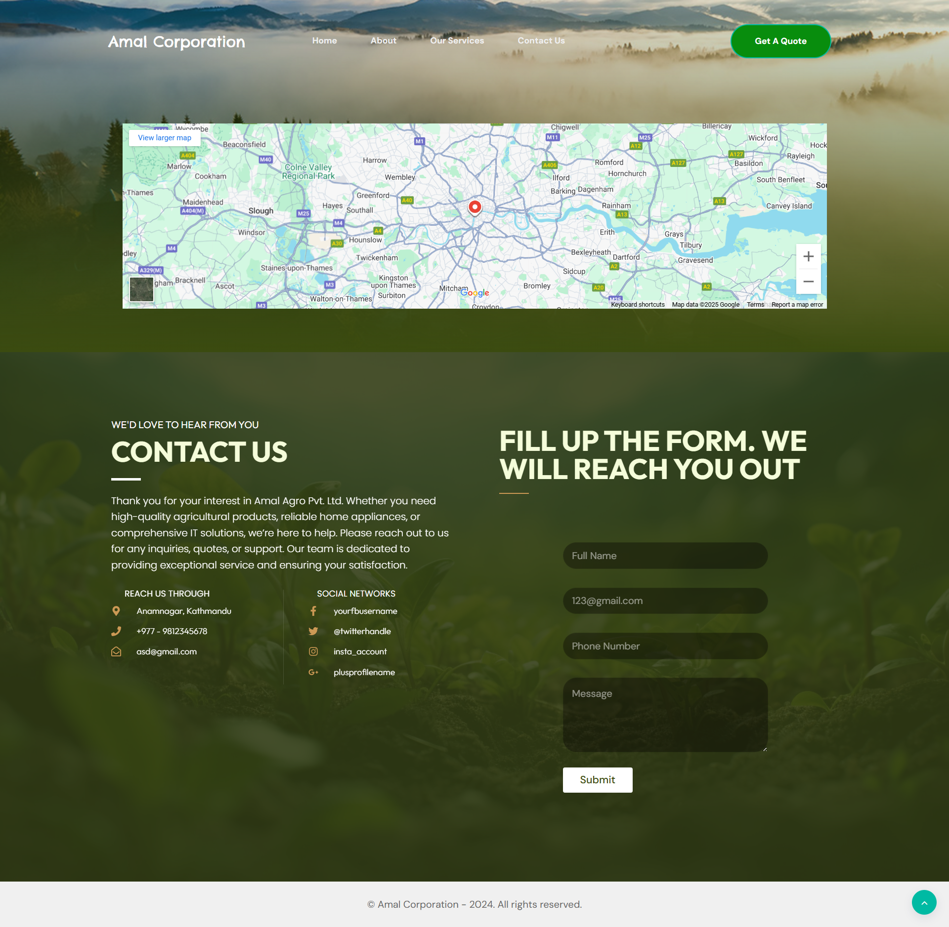 contact page - Amal Agro